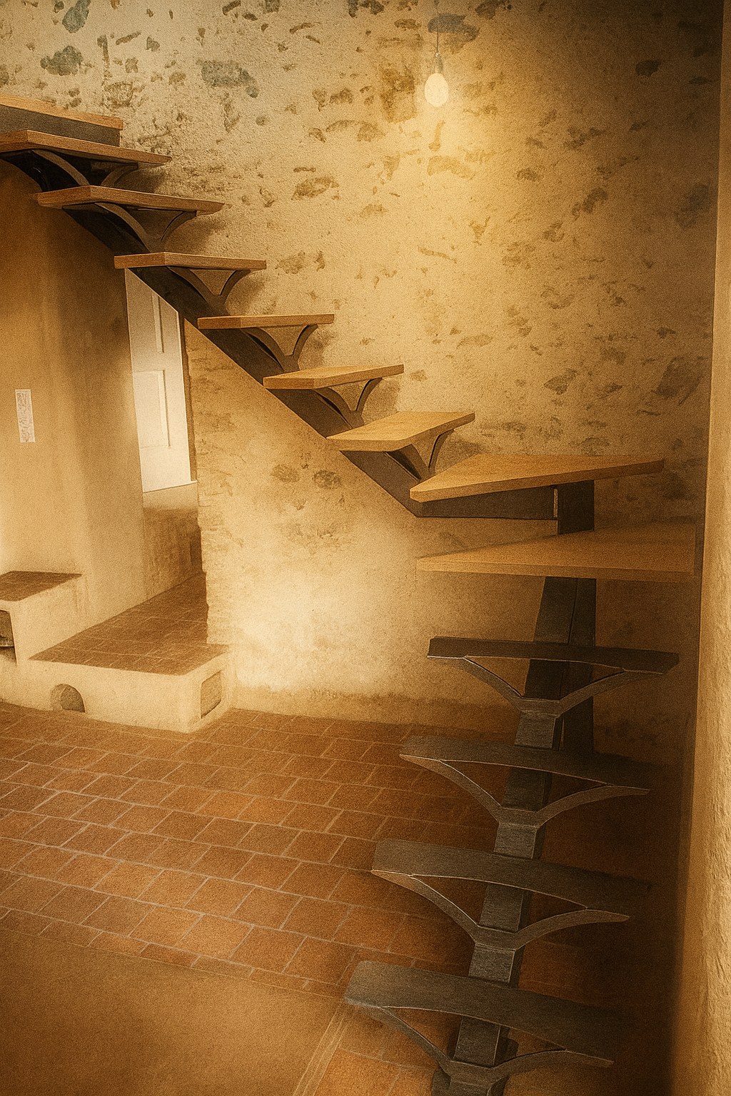 Escalier bois et métal